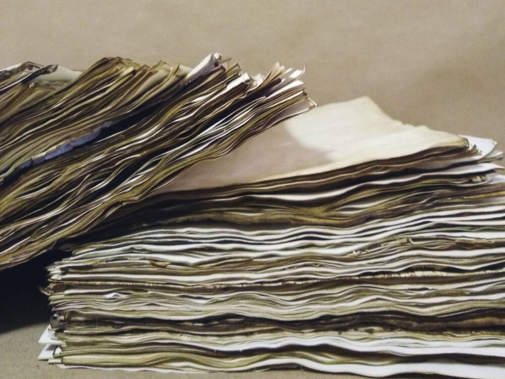 50 Coffee Dyed 8.5"x14" Papers, Hand Dyed Papers, Junk Journal Supply